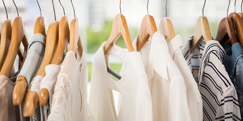 clothes on rail